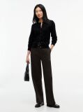 Black Pure Wool Gold-Tone Button Cardigan  Women