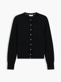Black Pure Wool Gold-Tone Button Cardigan  Women
