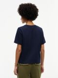 Blue Logo Embroidery Crew Neck T-Shirt  Women