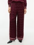 Red Jacquard Scarf Print Relaxed Straight Trousers  Women