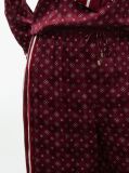 Red Jacquard Scarf Print Relaxed Straight Trousers  Women