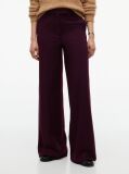 Red Straight Wide Leg Tuxedo Trousers  Women