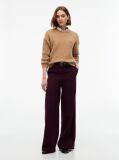 Red Straight Wide Leg Tuxedo Trousers  Women