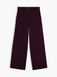 Red Straight Wide Leg Tuxedo Trousers  Women