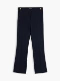 Blue Gold-Tone Button Slim Bootcut Trousers  Women