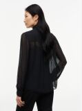 Negru Bluza Georgette Cu Funda Si Croiala Regular  Femei