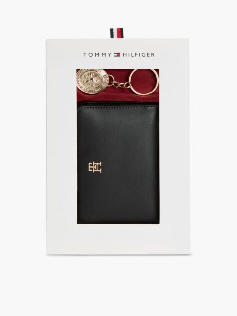 Black Zip-Around Wallet And Charm Gift Box  Women