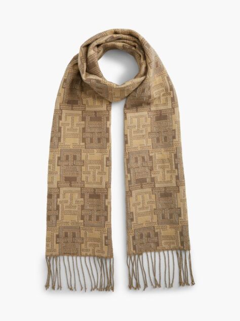 Beige TH Monogram Pure Wool Scarf  Women