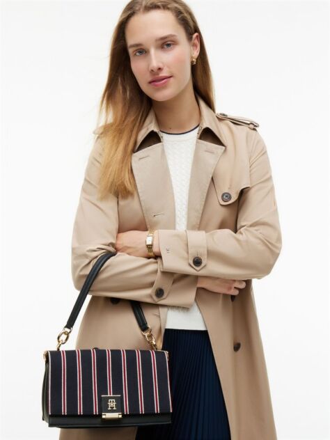 Blue Geanta De Umar Crossbody Cu Dunga Global  Femei