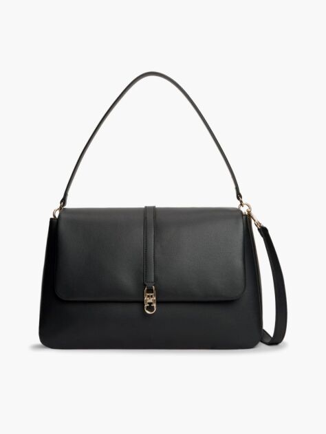 Negru Geanta Satchel Crossbody Cu Monograma TH  Femei