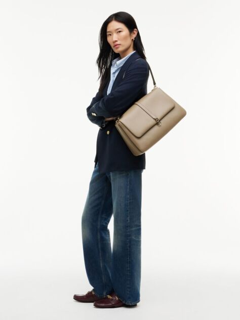 Bej Geanta Satchel Crossbody Cu Monograma TH  Femei
