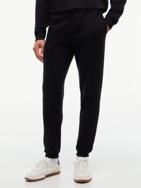 Negru Pantaloni Jogger Slim Cu Manseta Si Broderie Tommy Flag  Barbati