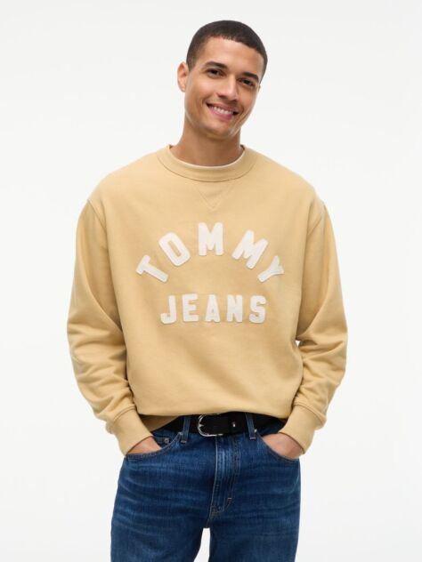 Beige Classic Logo Brushed Fleece Relaxed Sweatshirt  Men