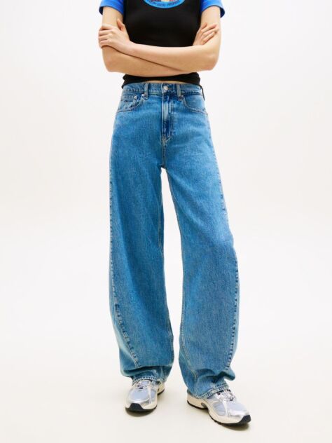 Denim Blugi Cu Talie Medie Si Picior Barrel  Femei