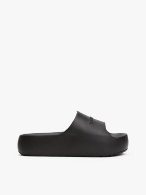 Negru Sandale Platform Tip Pool Cu Logo  Femei