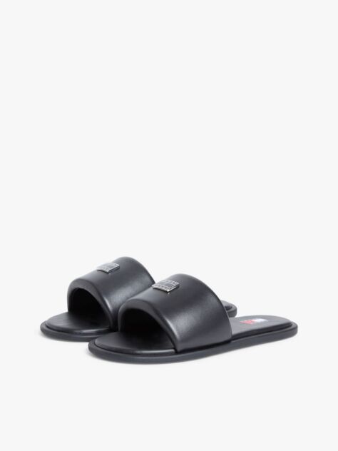 Negru Sandale Cu Curea Captusita Din Piele  Femei