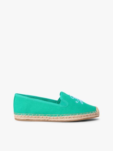 Verde Espadrile Din Panza Cu Logo Brodat  Femei