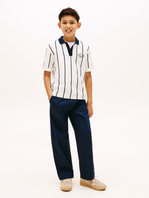 Blue Essential Pantaloni Relaxati Din Twill Cu Broderie  Baieti