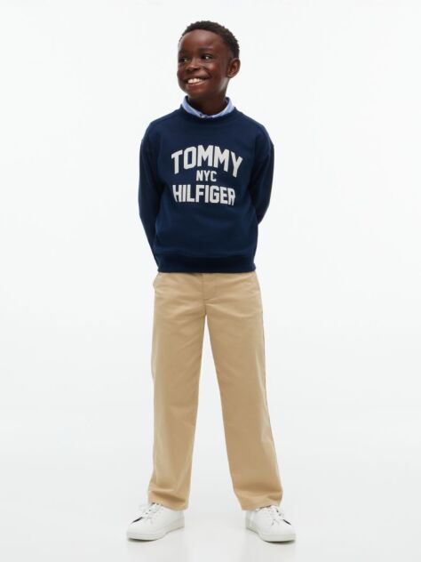 Blue Logo Sueded Crew Neck Sweatshirt  Boys
