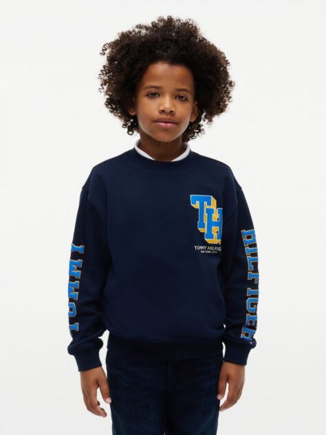 Blue Bluza De Trening Varsity Cu Logo  Baieti