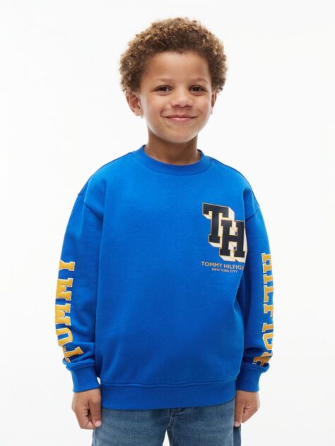 Blue Bluza De Trening Varsity Cu Logo  Baieti