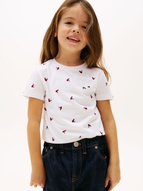 Alb Tricou Cu Imprimeu Cu Steag In Forma De Inima  Fete