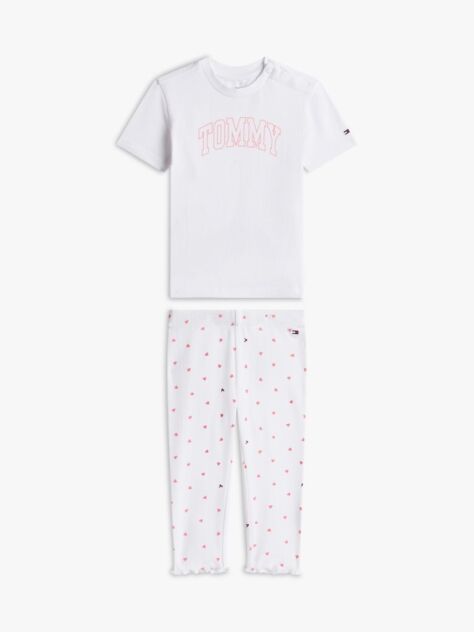 Alb Set Tricou Si Colanti Cu Imprimeu Pointelle  Nou nascuti