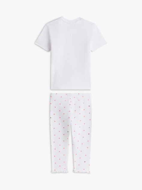 Alb Set Tricou Si Colanti Cu Imprimeu Pointelle  Nou nascuti