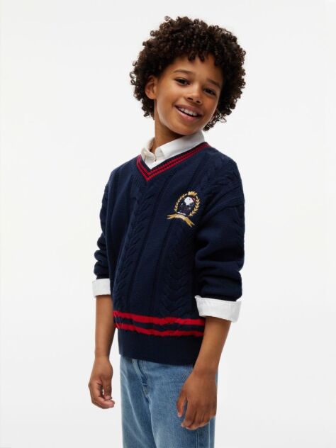 Blue Peanuts® Pulover Tricotat Cu Broderie  Copii unisex