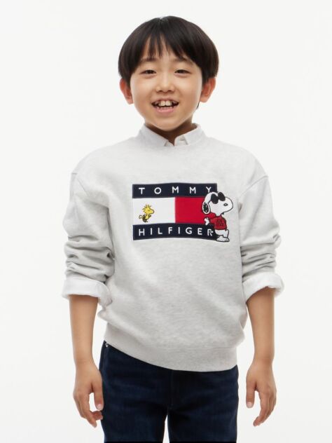 Gri Peanuts® Pulover Cu Steag Brodat  Copii unisex