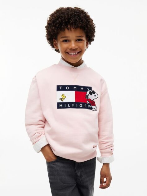 Roz Peanuts® Pulover Cu Steag Brodat  Copii unisex