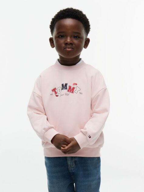 Roz Bluza De Trening Din Terry Cu Guler Rotund  Copii unisex
