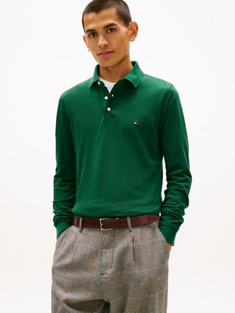 Verde Tricou Polo Cu Maneca Lunga 1985 Collection Slim Fit  Barbati