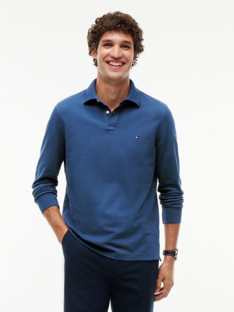 Blue Tricou Polo Cu Maneca Lunga 1985 Collection Regular Fit  Barbati