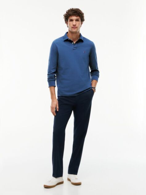 Blue Tricou Polo Cu Maneca Lunga 1985 Collection Regular Fit  Barbati