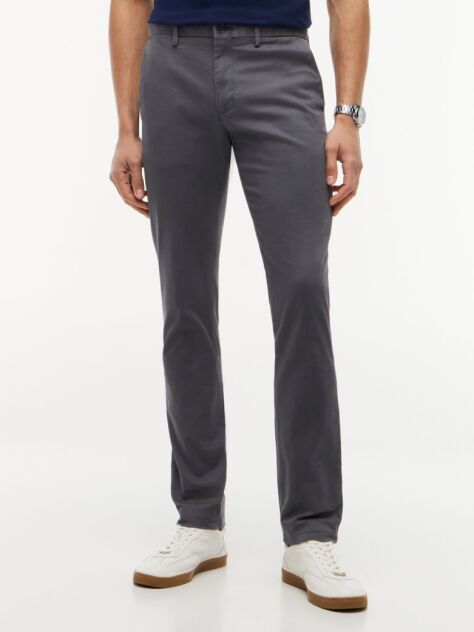Grey Bleecker Stretch Cotton Chinos  Men