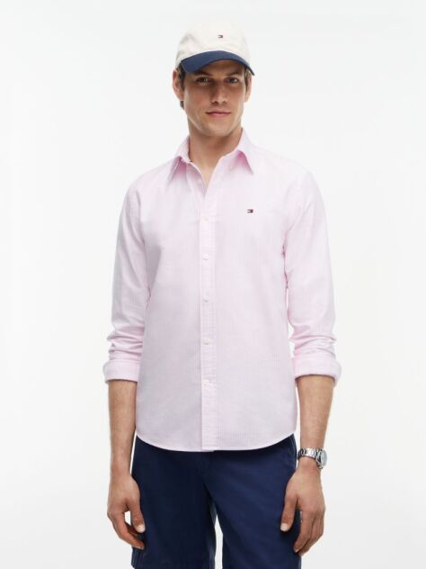 Pink Heritage Stripe Regular Fit Oxford Shirt  Men