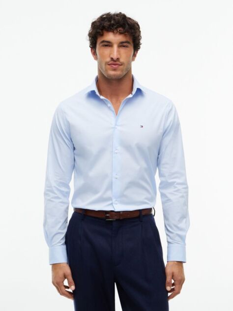 Blue Flex Slim Fit Poplin Shirt  Men