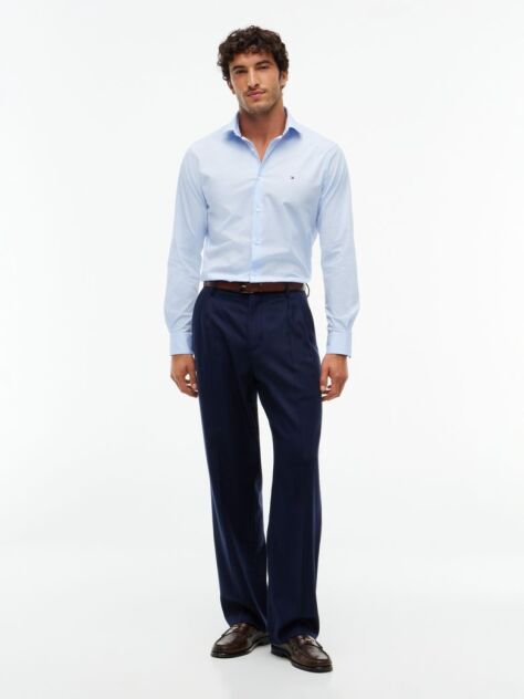 Blue Flex Slim Fit Poplin Shirt  Men