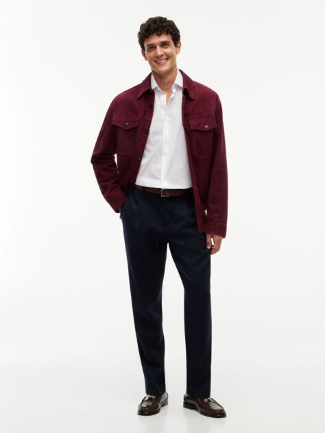 Alb Camasa Flex Slim Fit Din Poplin   Barbati