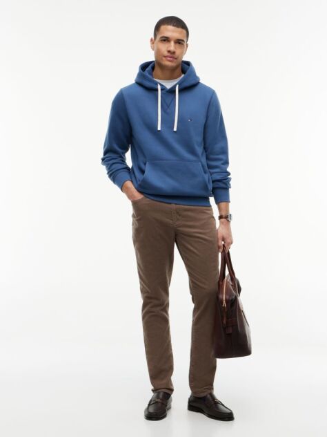 Blue Hanorac Din Fleece Cu Broderie Steag  Barbati