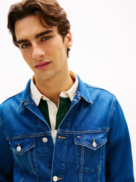 Blue Jacheta Trucker Din Denim  Barbati