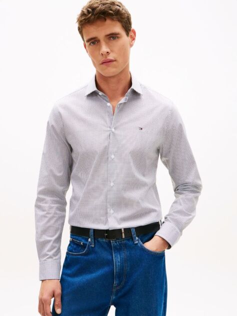 Negru Camasa Cu Croiala Slim Din Poplin Cu Carouri Gingham  Barbati