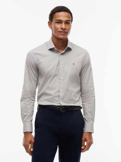 Multi Slim Fit Gingham Check Poplin Shirt  Men