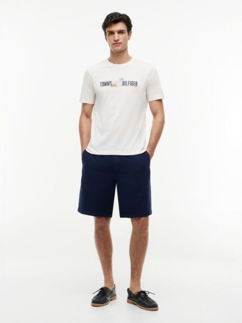 Bej T-Shirt Din Jerseu Cu Logo Graphic  Barbati