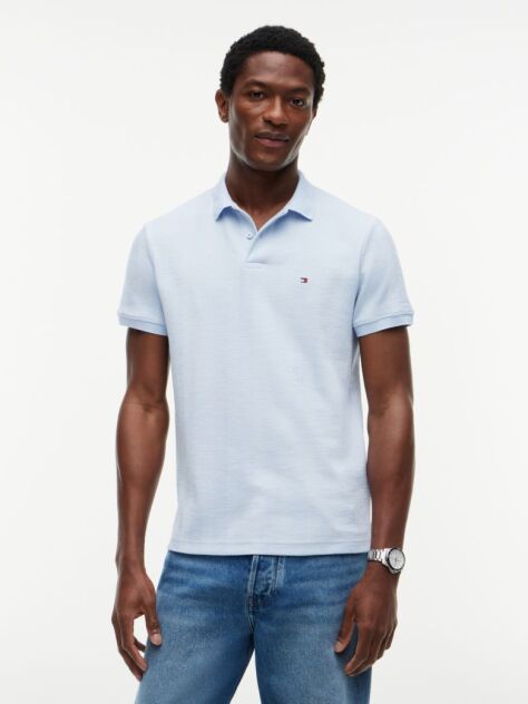 Blue Tricou Polo Cu Croiala Normala Si Dungi In Nuante Asortate  Barbati