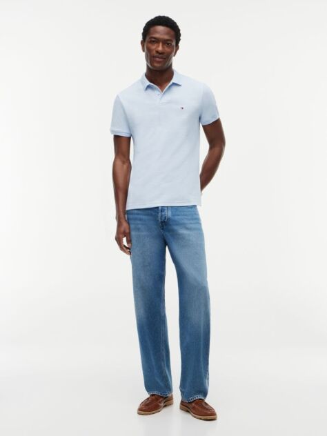 Blue Tricou Polo Cu Croiala Normala Si Dungi In Nuante Asortate  Barbati