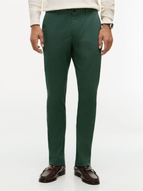 Green Bleecker Slim Printed Structured Chinos  Men