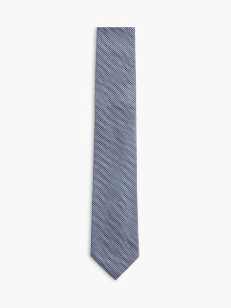 Blue Cravata New York Label Din Matase Pura Si Imprimeu Micro  Barbati