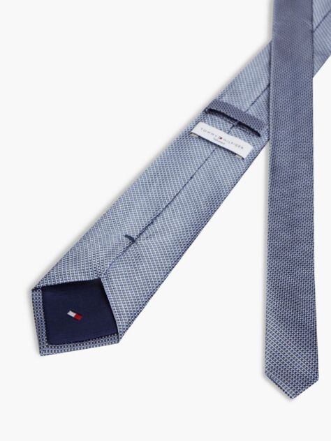 Blue Cravata New York Label Din Matase Pura Si Imprimeu Micro  Barbati